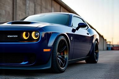 Powerful American muscle car performing a burnout