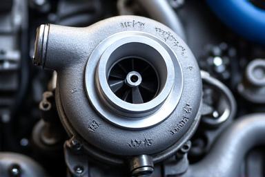Turbocharger and naturally aspirated engine components side by side